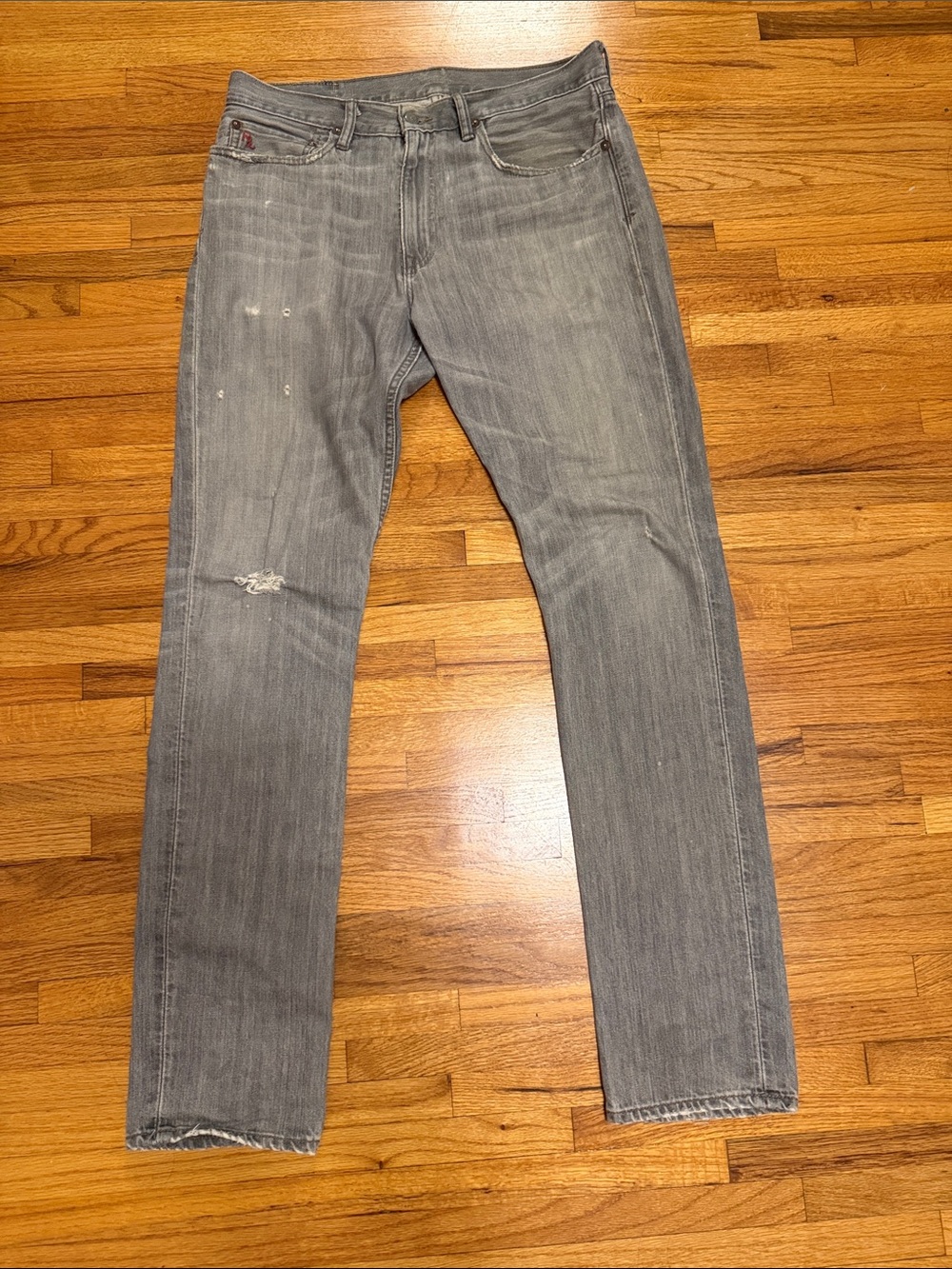 Polo by Ralph Lauren Slim Straight Gray Distressed Jeans vintage